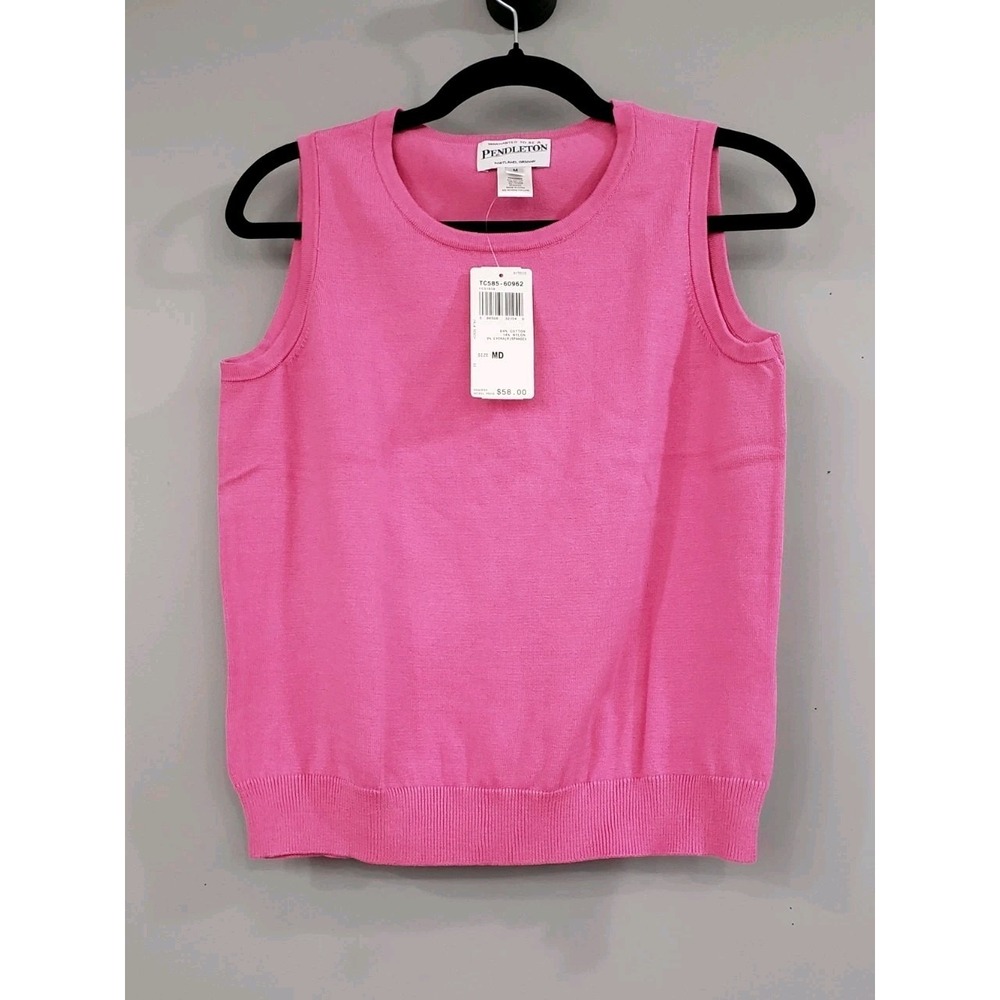 NEW MEDIUM PENDLETON PINK Sleeveless Sweater Vest Pullover Grandma Prep Academia